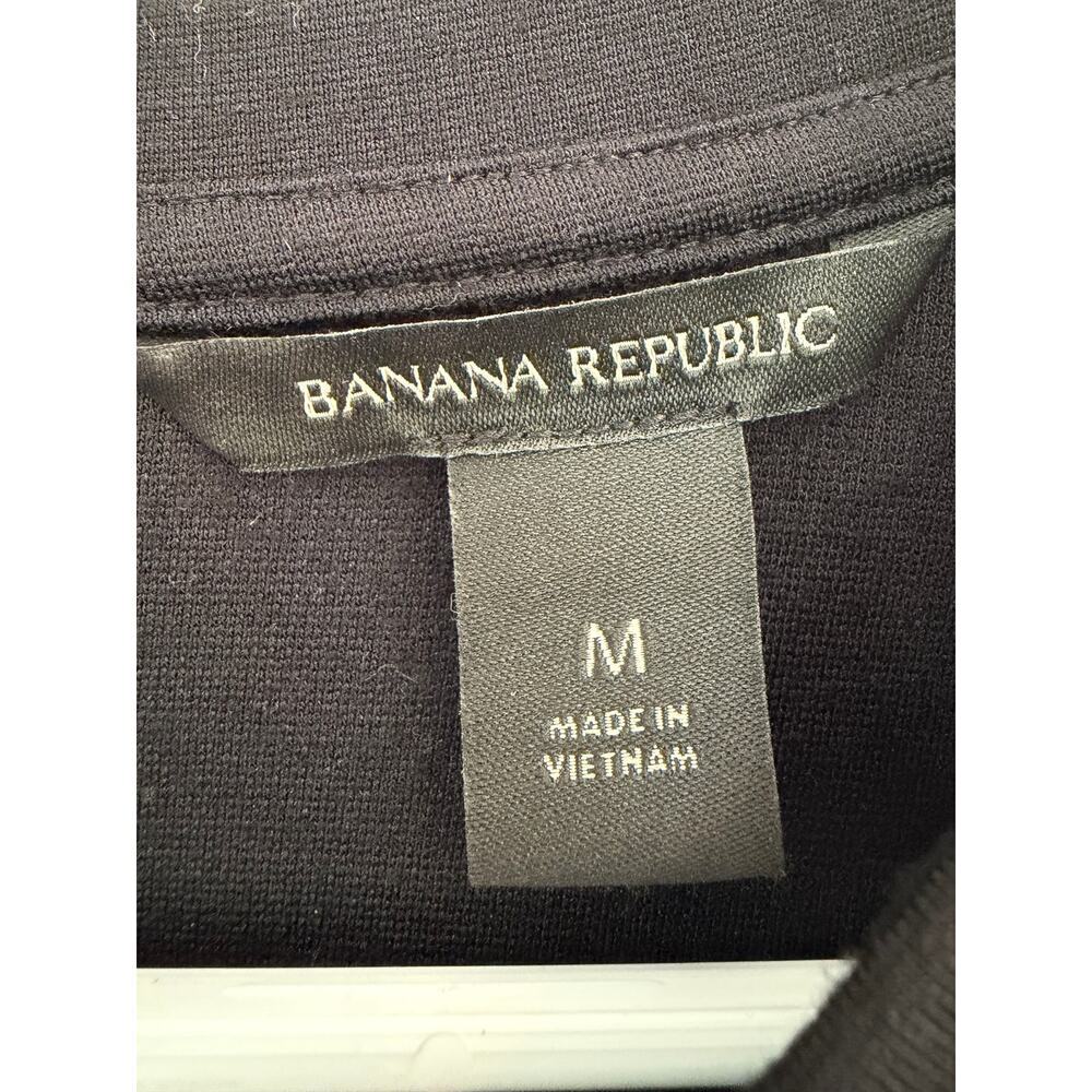 Banana Republic Black Long Sleeve Top Mesh Shoulder Detail Size M - Picture 3 of 4